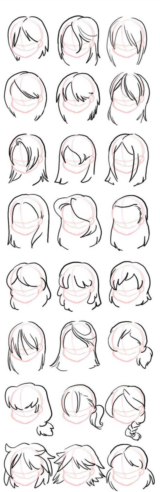 como dibujar anime cabello