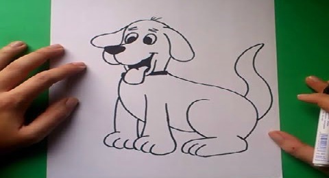 como dibujar un perro animado